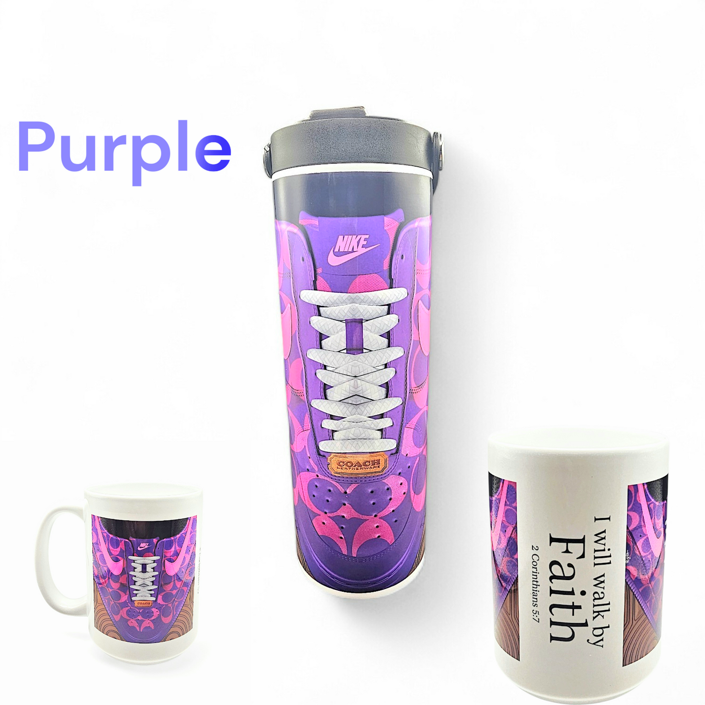 2 Corinthians 5:7 Faith Sneaker Tumbler & Mug Collection