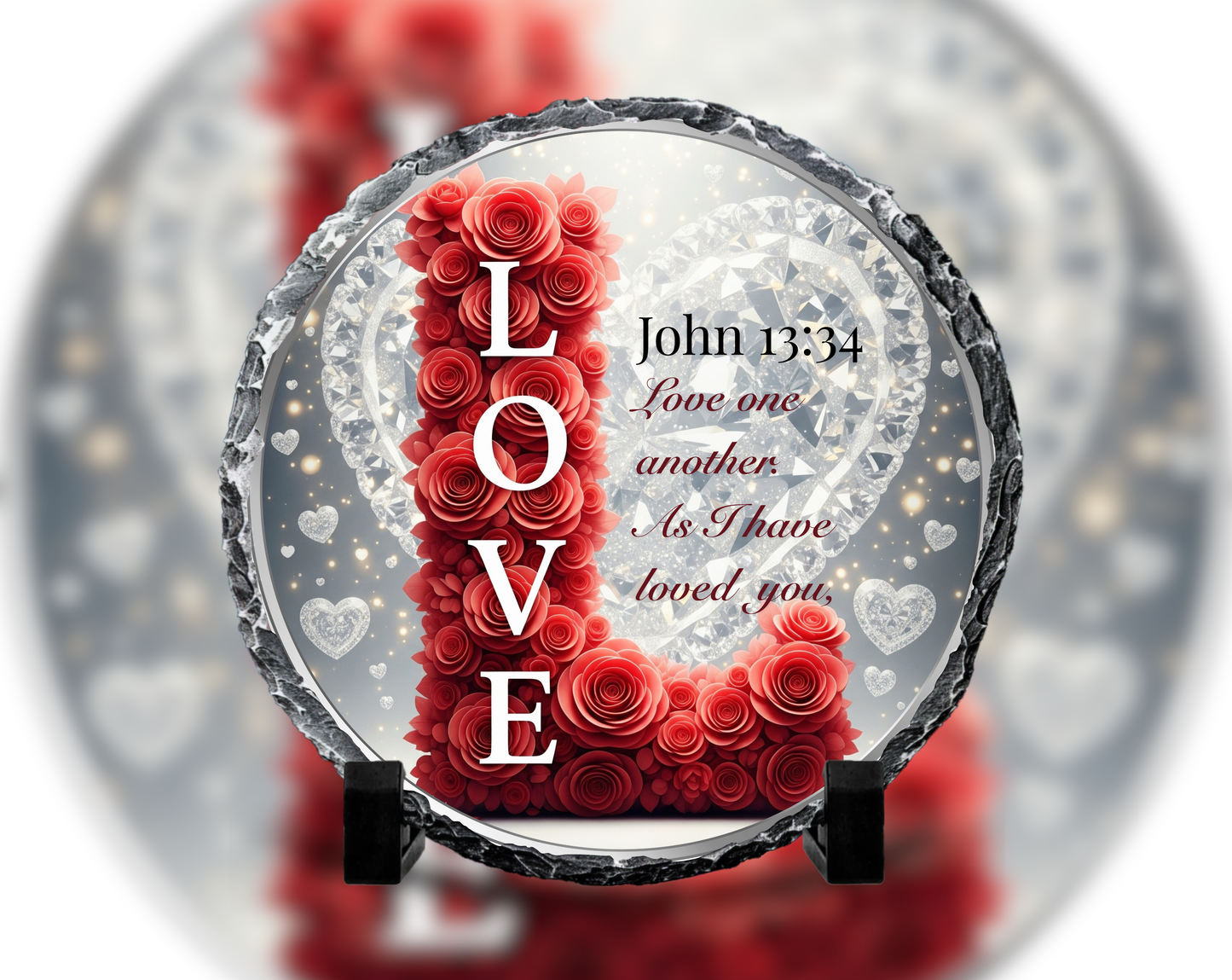 Floral LOVE Scripture Door Hanger - John 13:34 Christian Decor