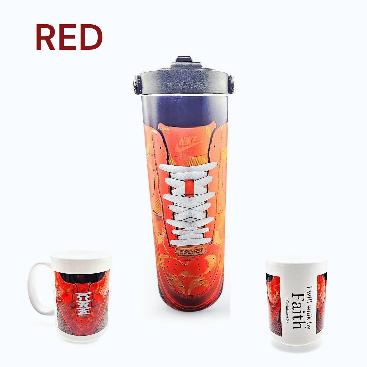 2 Corinthians 5:7 Faith Sneaker Tumbler & Mug Collection