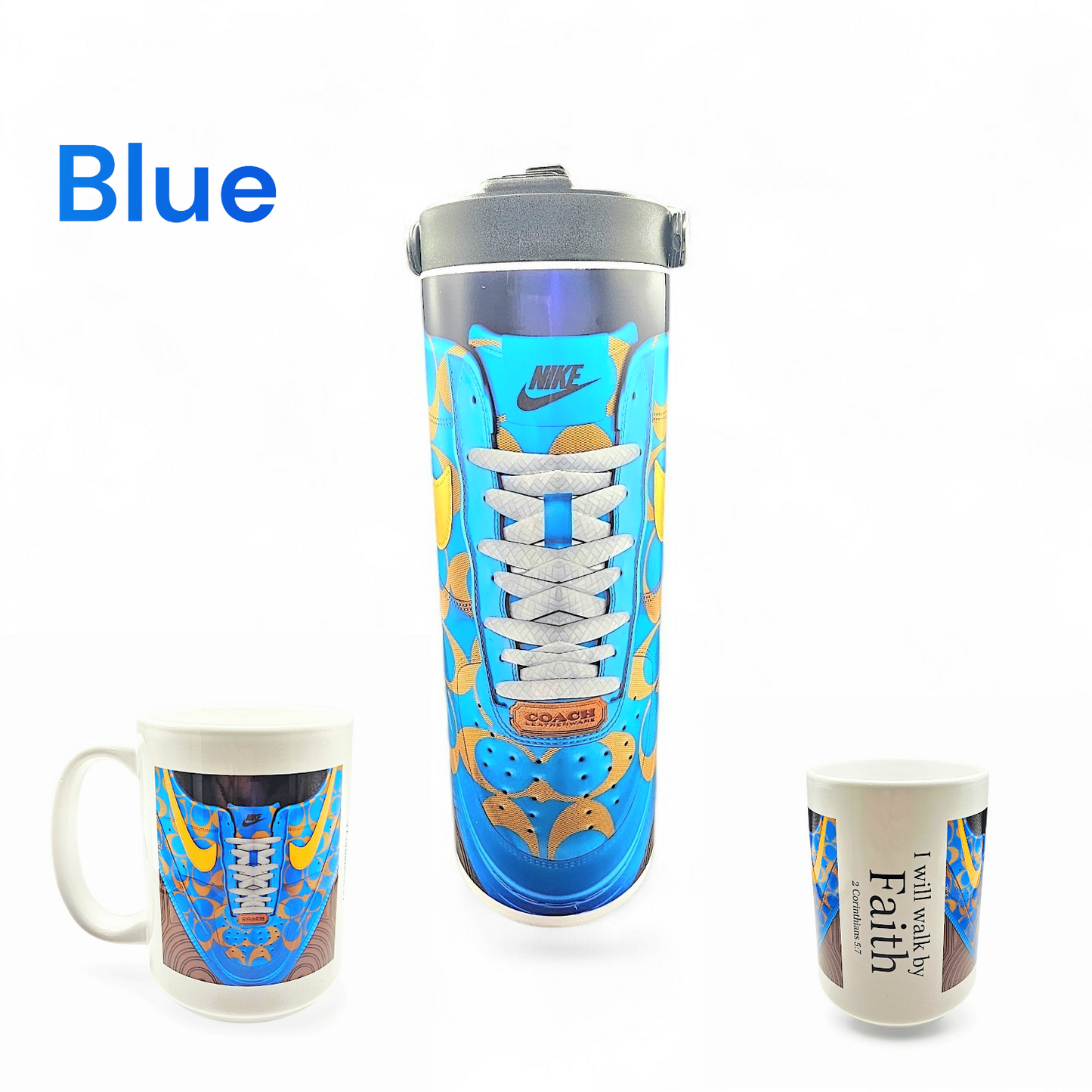 2 Corinthians 5:7 Faith Sneaker Tumbler & Mug Collection